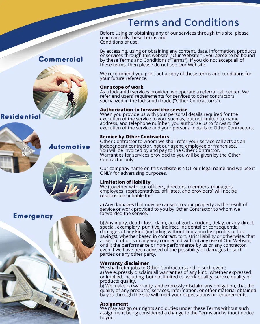 Indianapolis Locksmith & Security Indianapolis, IN 317-564-2352 - terms-ls